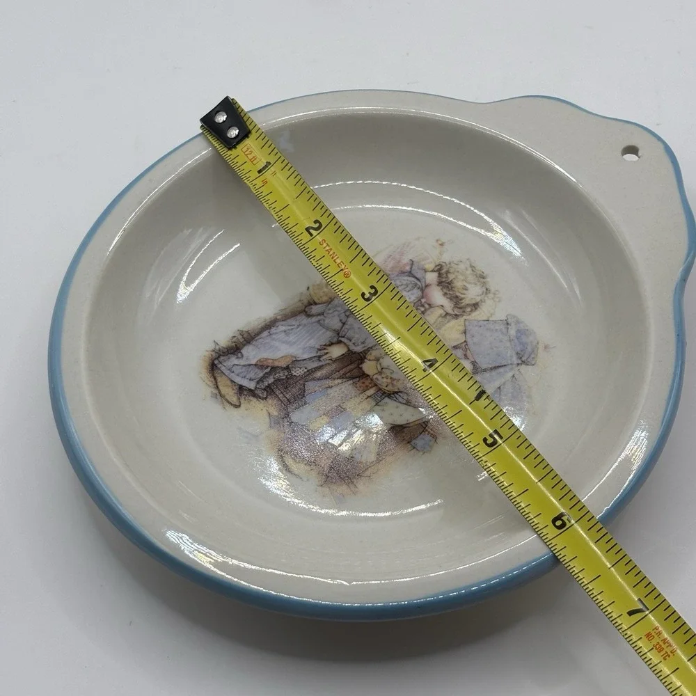 Holly‎ Hobbie Blue Boy Girl Stoneware Plate Decorative Wall Hanging Vintage